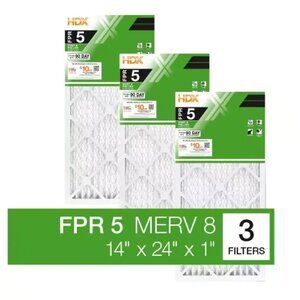 HDX Air Filter Standard Pleated FPR 5 (3-Pack) 14x24x1